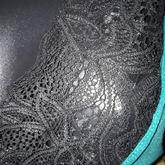 Teal with Black Lace Bralet - Picture 5 of 7